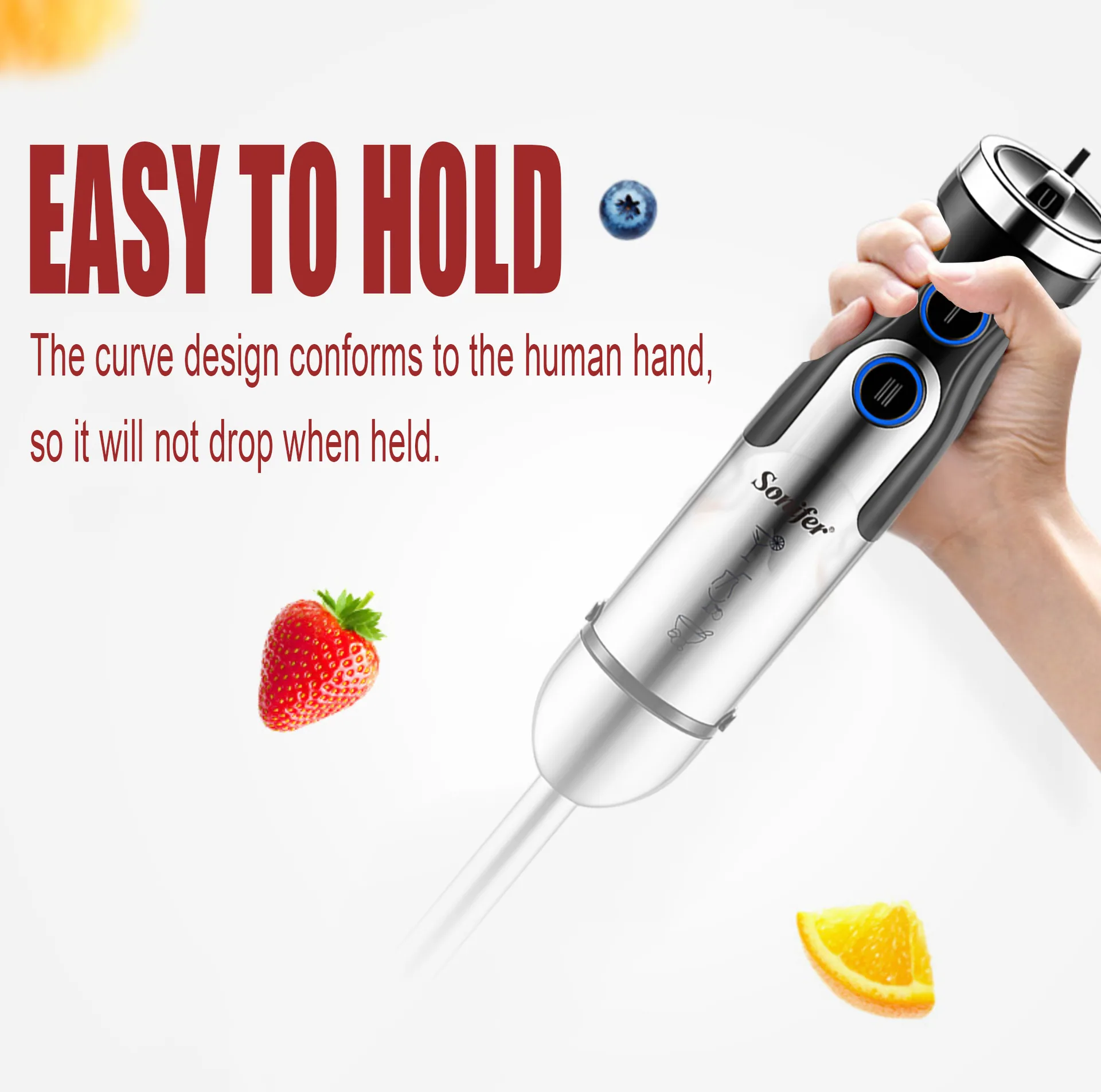 Sonifer Household Stainless Steel Electric Mixer Juice Processor SF-8092S 12