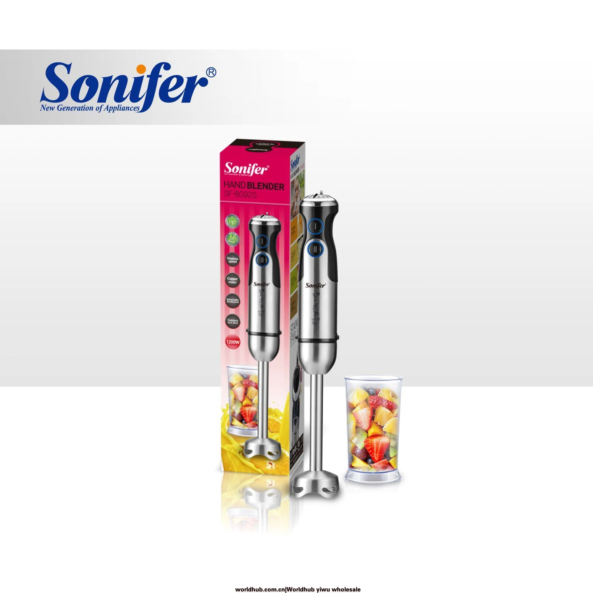 Sonifer Household Stainless Steel Electric Mixer Juice Processor SF-8092S