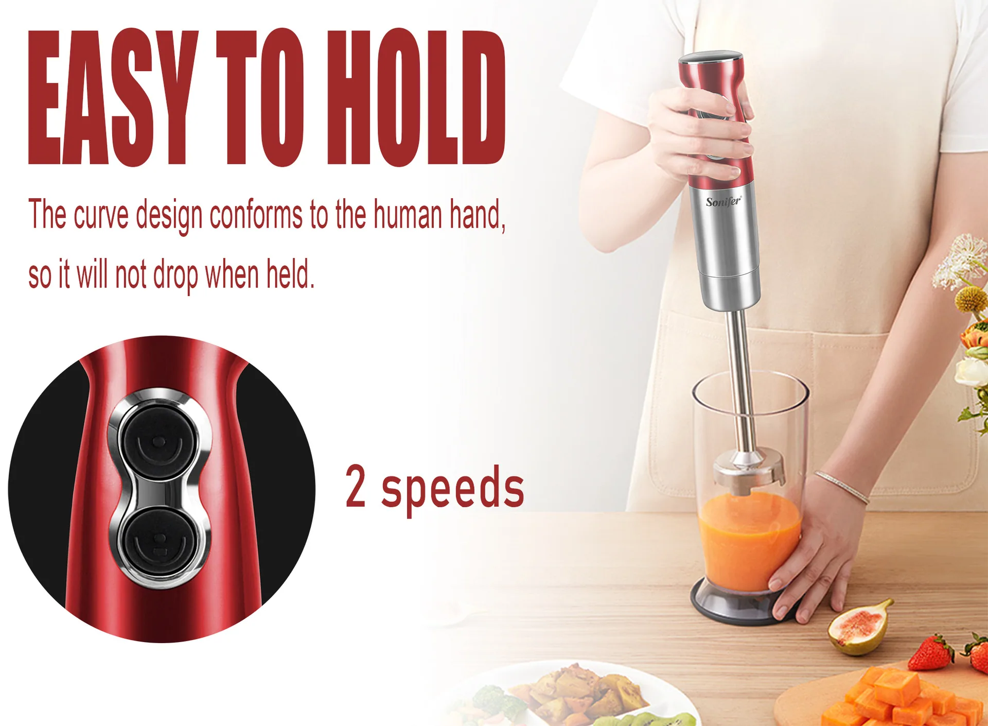 Sonifer Small Handheld Electric Blender Cooker Juicer SF-8054 8