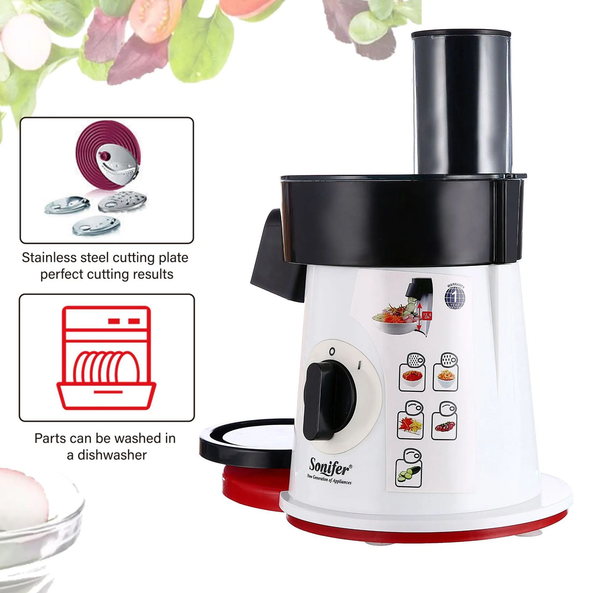 Sonifer SF-5505 New Electric Salad Machine Home Vegetable Slicer 5 Salad Maker 4