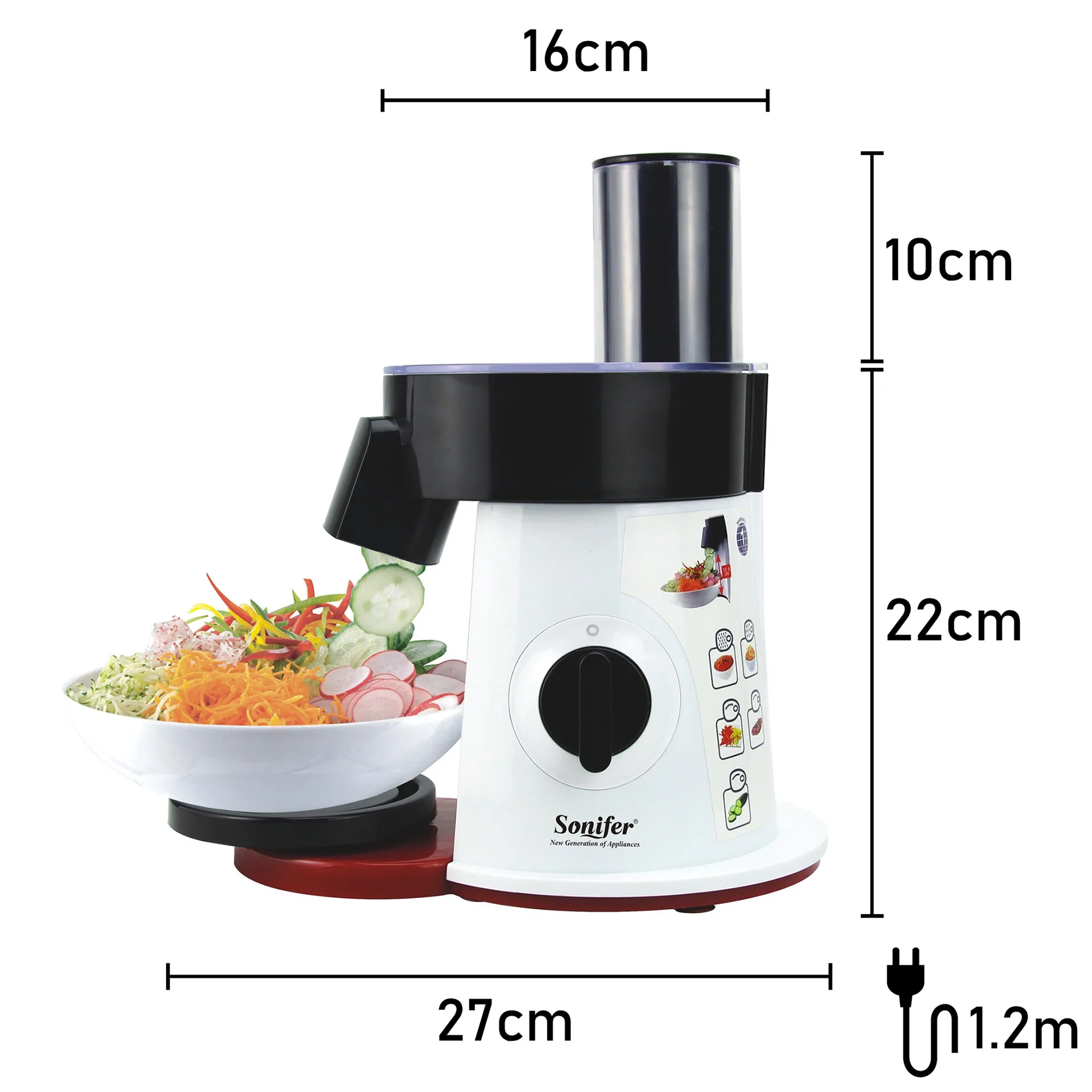 Sonifer SF-5505 New Electric Salad Machine Home Vegetable Slicer 5 Salad Maker 5