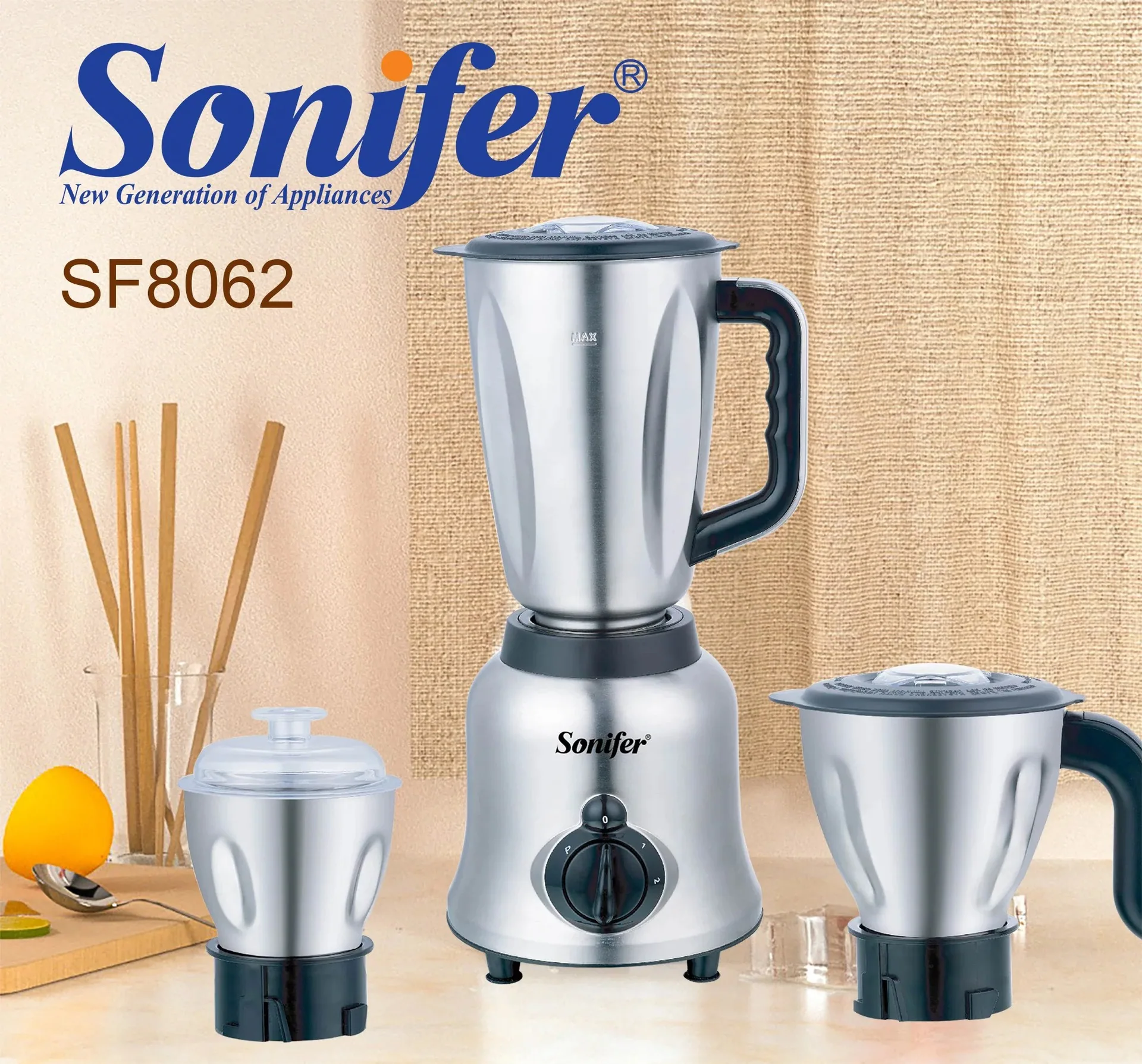 Sonifer SF-8062 Licuadora Multifuncional 3 en 1 de Acero Inoxidable para Cocina Transfronteriza en el Hogar 13
