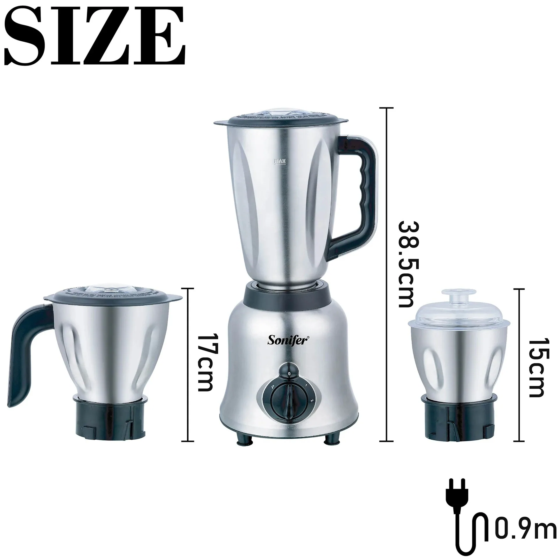 Sonifer SF-8062 Licuadora Multifuncional 3 en 1 de Acero Inoxidable para Cocina Transfronteriza en el Hogar 8