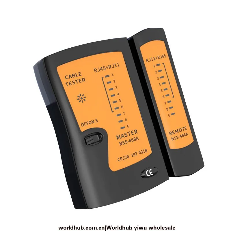 تستر خط شبکه RJ45/RJ11، تلفن کابل شبکه، سر کریستال، تستر چندکاره، آشکارساز روشن/خاموش سیگنال 6