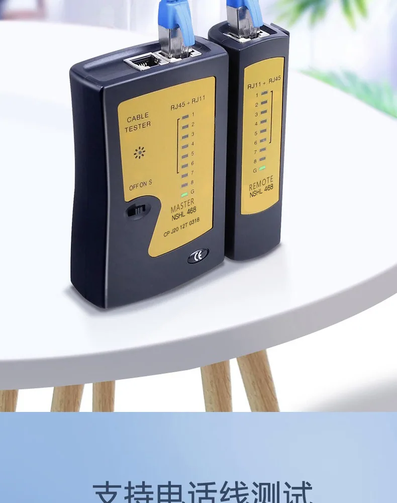 Netzwerkkabeldetektor RJ45/RJ11 TESTER Telefonnetzwerkkabeltestgerät Netzwerkdetektor 10