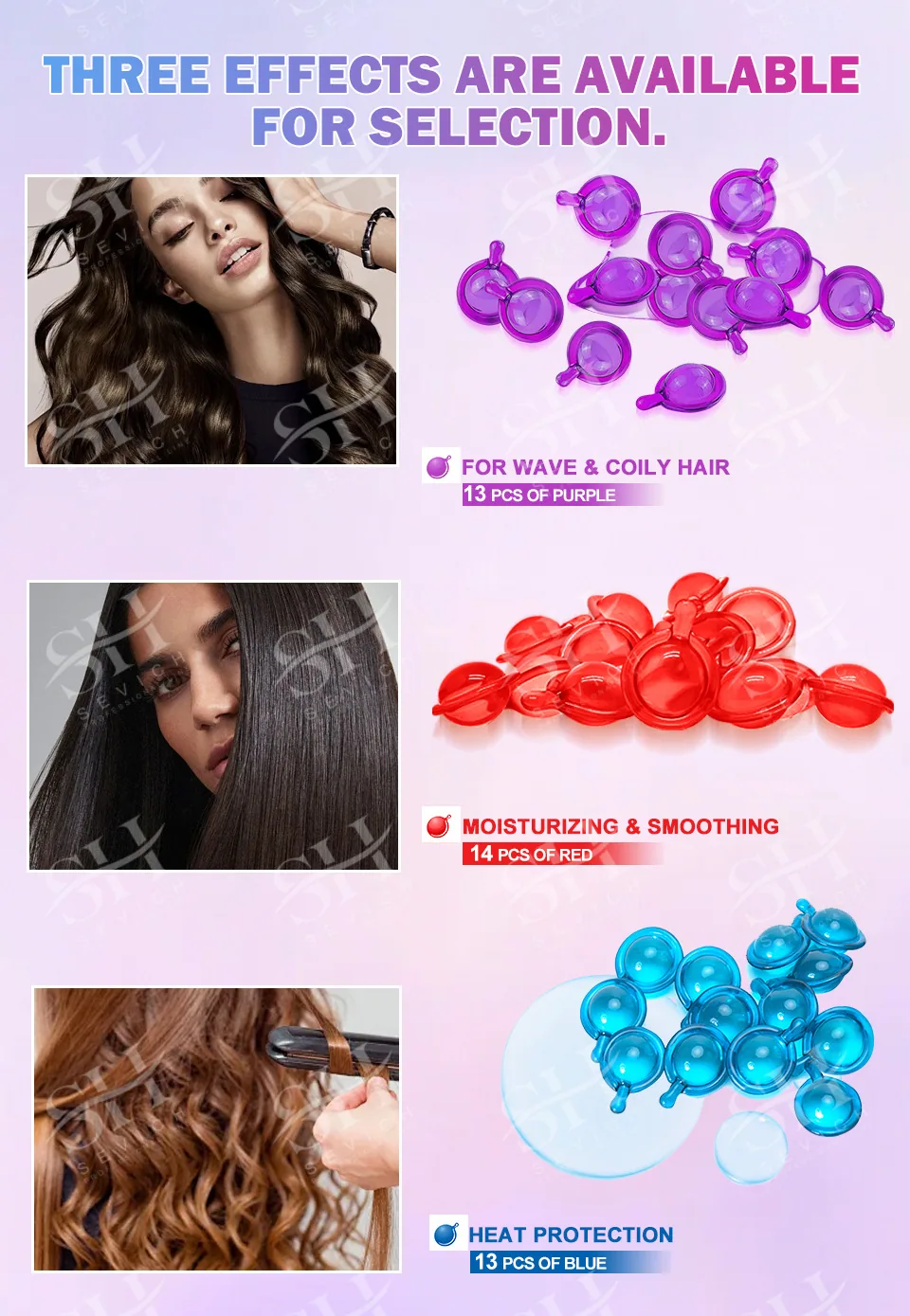 Mixed Color Capsules: 40 capsules for curly hair curls, essential oils, hair insulation, hair damage, hair damage, moisturizing 19