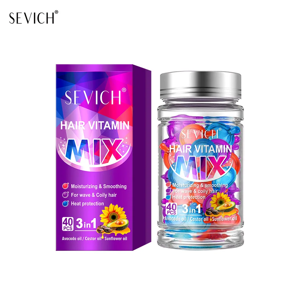 Mixed Color Capsules: 40 capsules for curly hair curls, essential oils, hair insulation, hair damage, hair damage, moisturizing 2