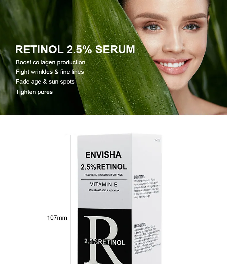 Cross-border ENVISHA retinol serum anti-wrinkle lightening fine lines moisturizing all English serum foreign trade hits 8