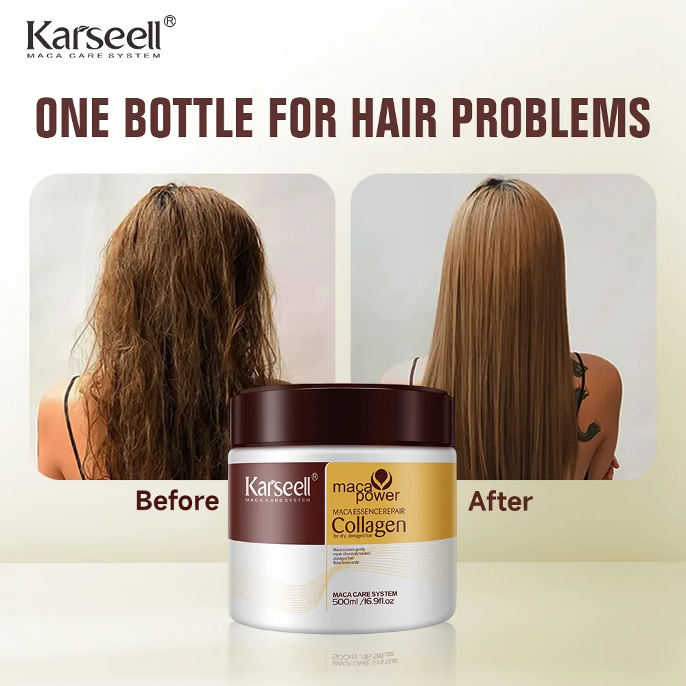 Cross-border Karseell Hair Mask Collagen repairs dryness and improves frizz and does not steam and bake oil paste serum hair mas 2