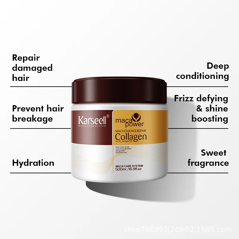 Cross-border Karseell Hair Mask Collagen repairs dryness and improves frizz and does not steam and bake oil paste serum hair mas 7
