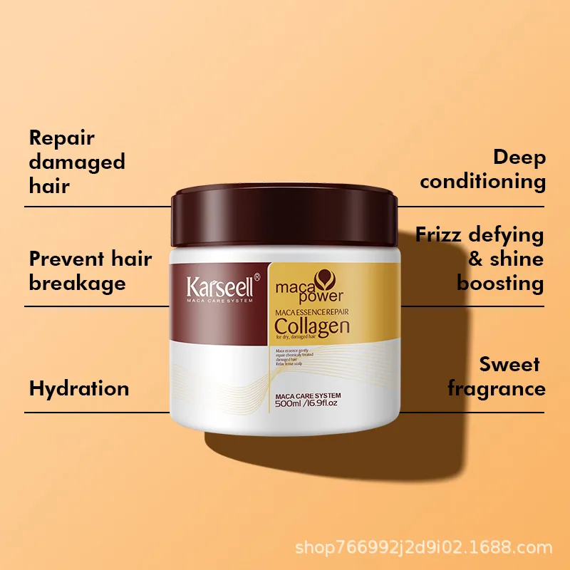 Cross-border Karseell Hair Mask Collagen repairs dryness and improves frizz and does not steam and bake oil paste serum hair mas 8