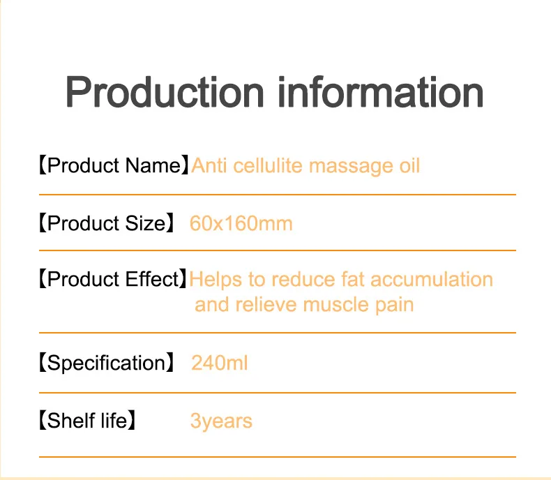 Cross-border exclusive Anti Cellulite Massage Oil body massage oil full body massage 5