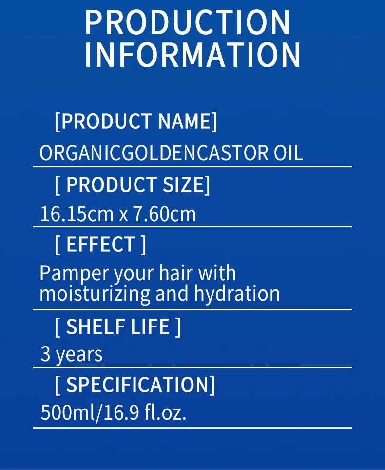 GOLDEN CASTOR OIL hair care nourishing hair essential oil 10