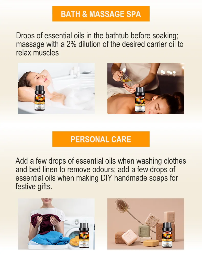 Cross-border spot SWEET ORANGE OIL sweet orange essential oil massage face and body Amazon TK hit 8