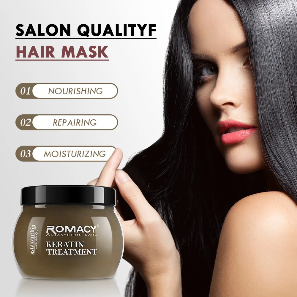 Romacy Moisturizing Astaxanthin Argan Oil Hair Mask 500ml Organic Protein Repairs Dryness Damage 3