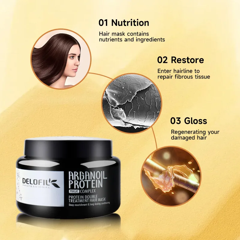 Delofil Repair Moisturizing Protein Hair Mask HairMask Argan Oil Hair Mask ผู้ผลิตผลิตภัณฑ์ของแท้โดยตรง 11