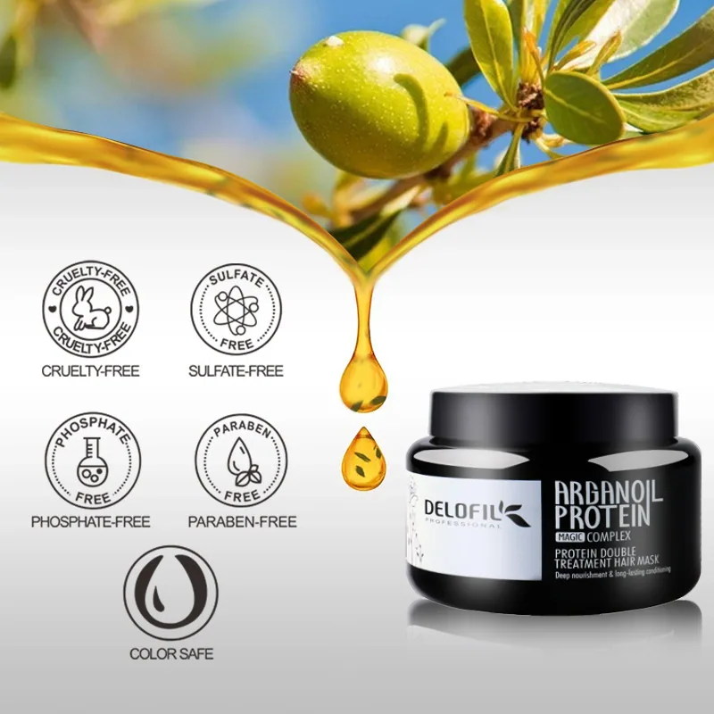 Delofil Repair Moisturizing Protein Hair Mask HairMask Argan Oil Hair Mask ผู้ผลิตผลิตภัณฑ์ของแท้โดยตรง 17