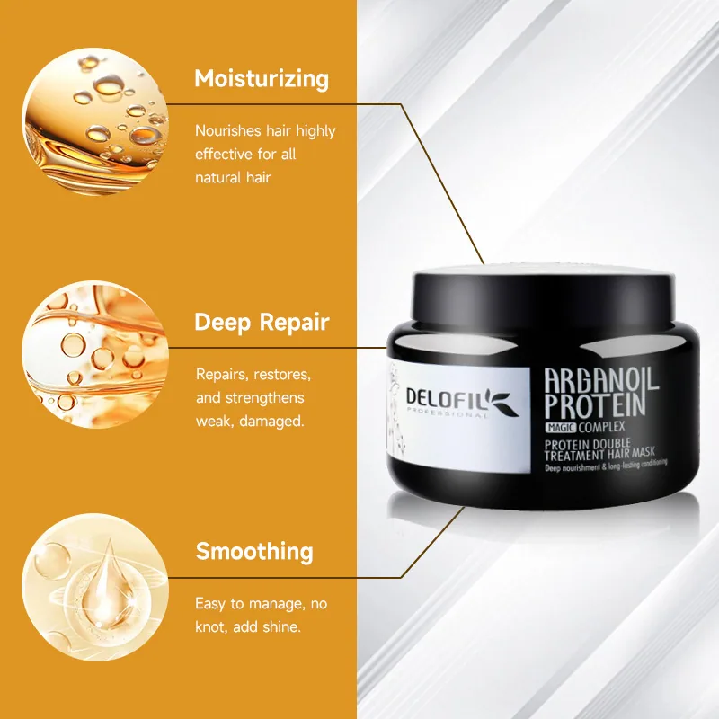 Delofil Repair Moisturizing Protein Hair Mask HairMask Argan Oil Hair Mask ผู้ผลิตผลิตภัณฑ์ของแท้โดยตรง 9