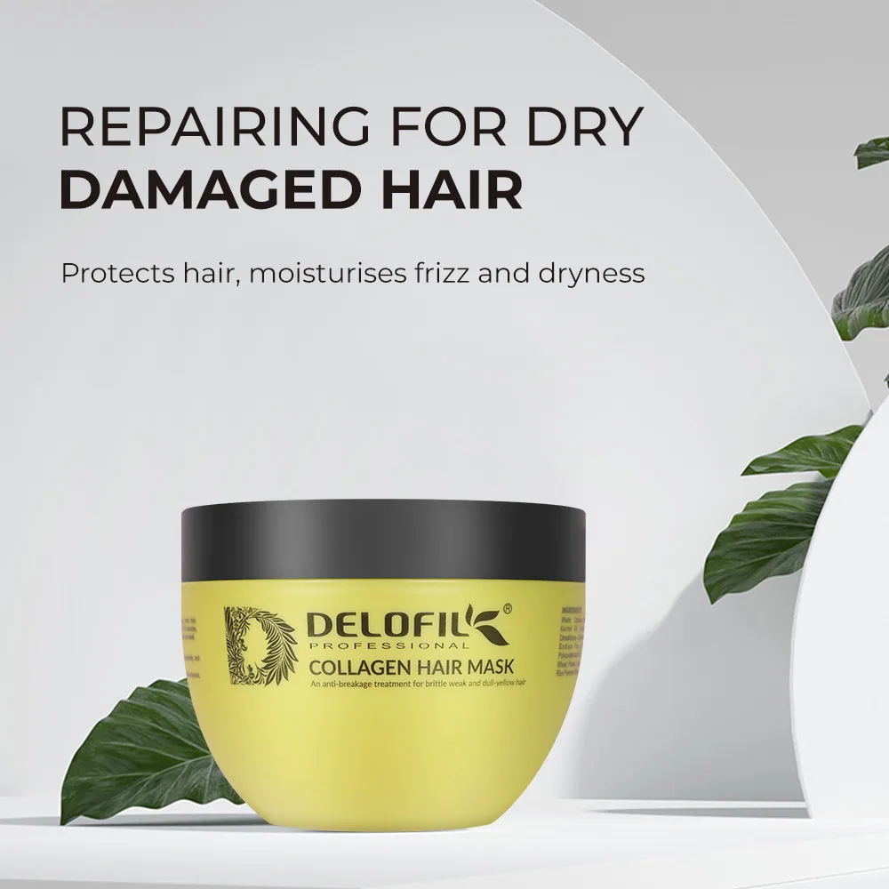 Delofil Collagen Mask Biotin Argan Oil Repair Haarmaske Schäden feuchtigkeitsspendende Keratin-Haarmaske 7