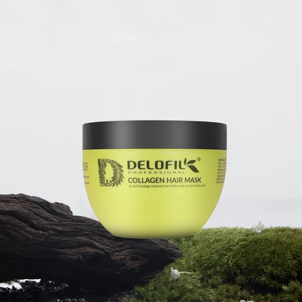 Delofil Collagen Mask Biotin Argan Oil Repair Haarmaske Schäden feuchtigkeitsspendende Keratin-Haarmaske 6