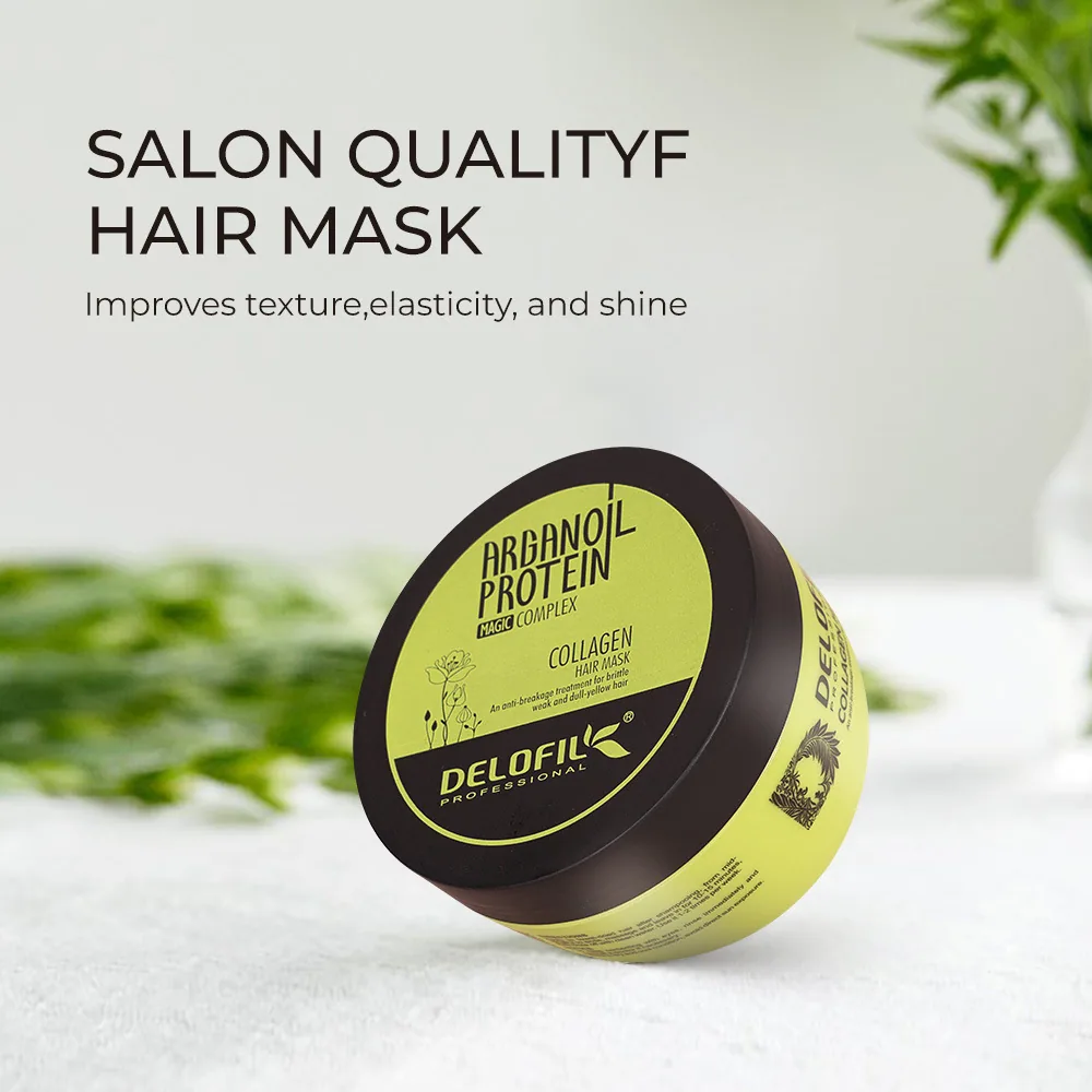 Delofil Collagen Mask Biotin Argan Oil Repair Haarmaske Schäden feuchtigkeitsspendende Keratin-Haarmaske 5