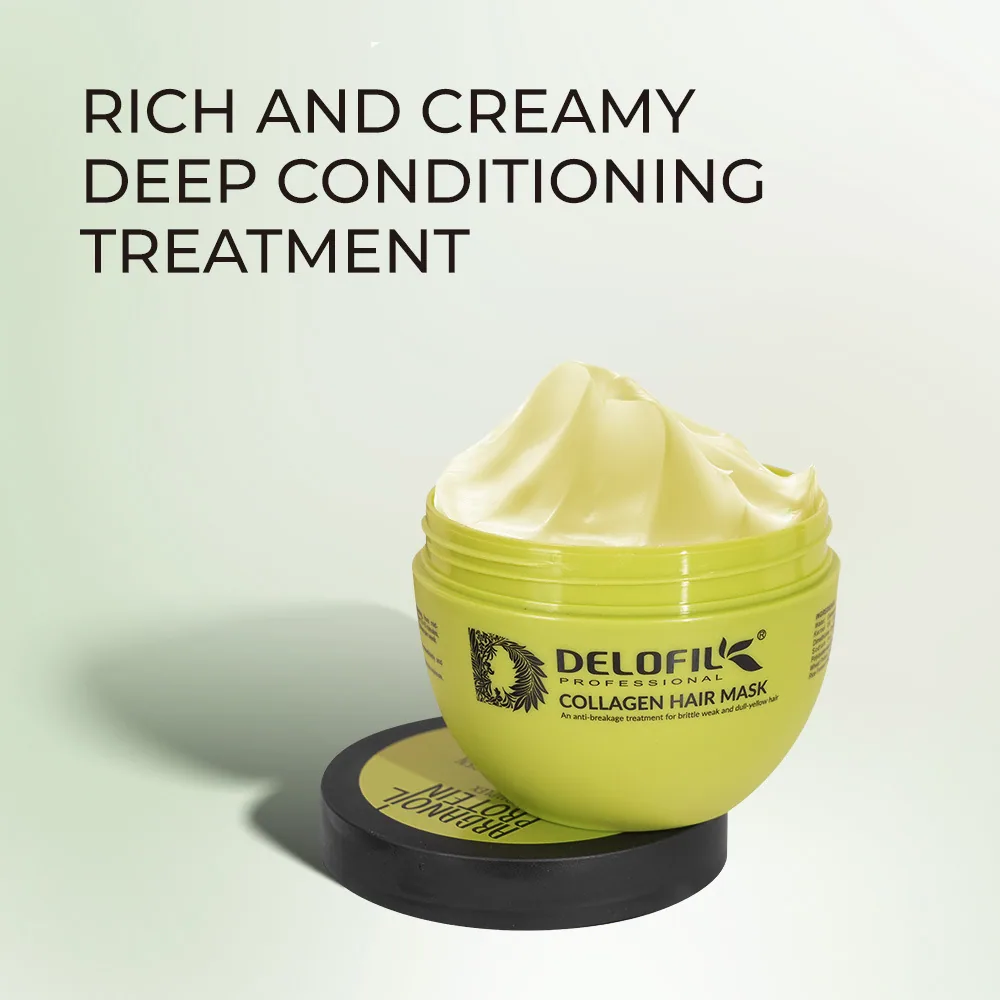 Delofil Collagen Mask Biotin Argan Oil Repair Haarmaske Schäden feuchtigkeitsspendende Keratin-Haarmaske 2
