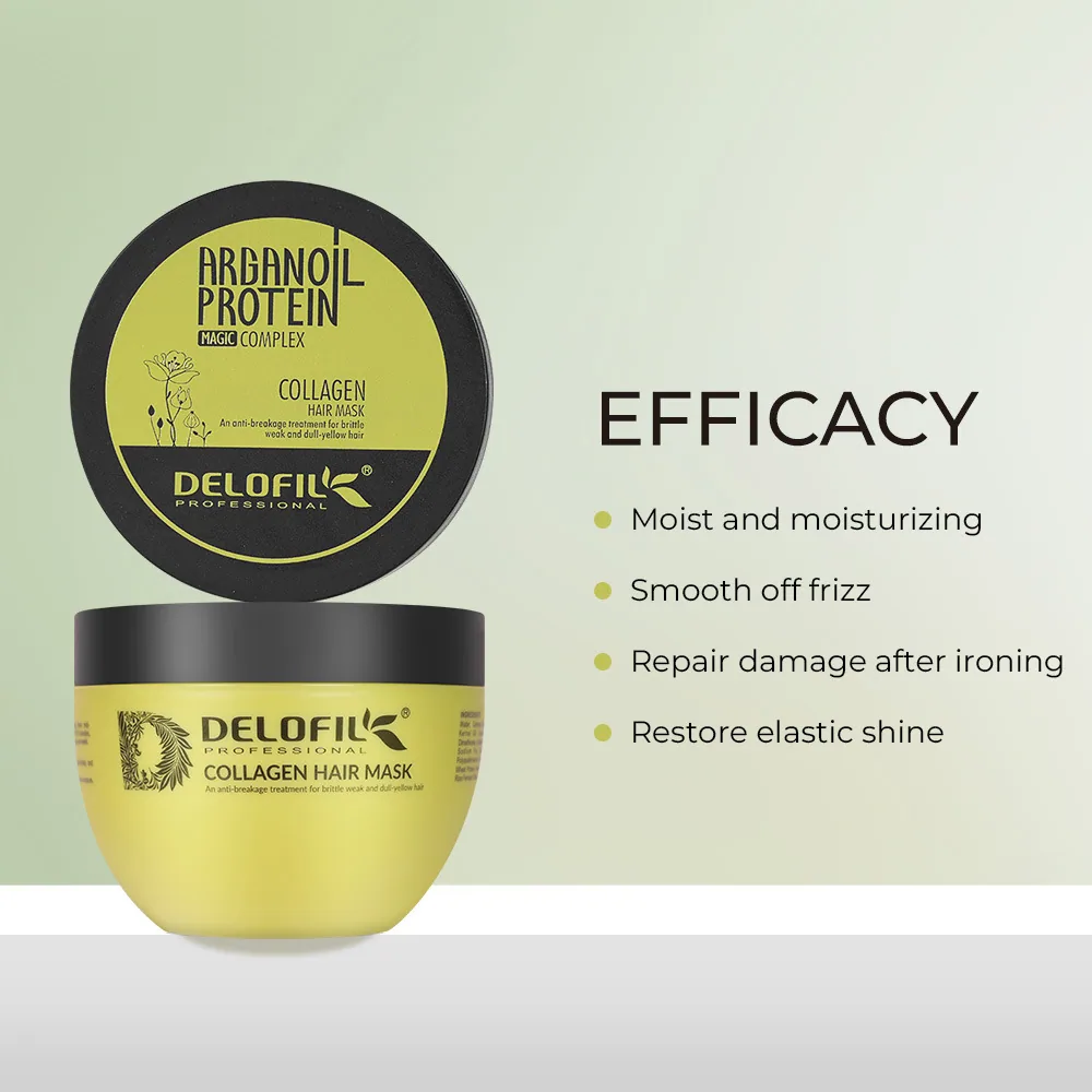 Delofil Collagen Mask Biotin Argan Oil Repair Haarmaske Schäden feuchtigkeitsspendende Keratin-Haarmaske 3