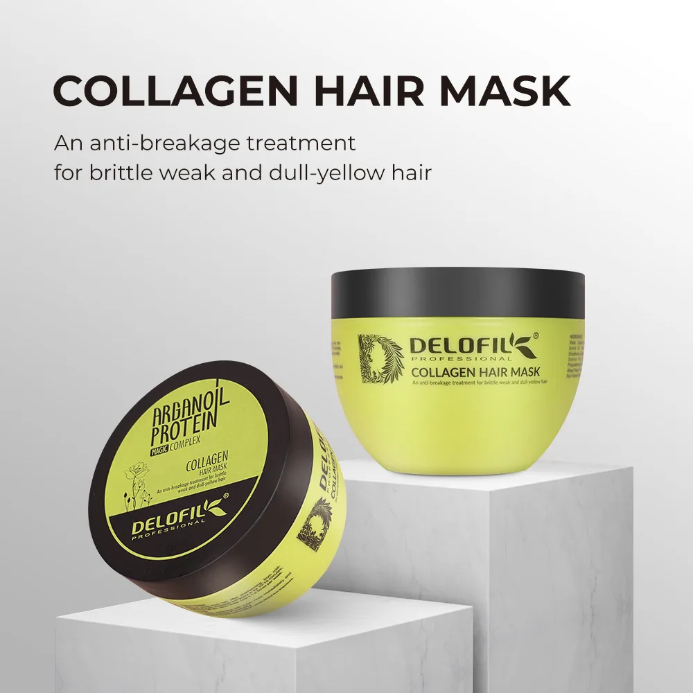 Delofil Collagen Mask Biotin Argan Oil Repair Haarmaske Schäden feuchtigkeitsspendende Keratin-Haarmaske 8
