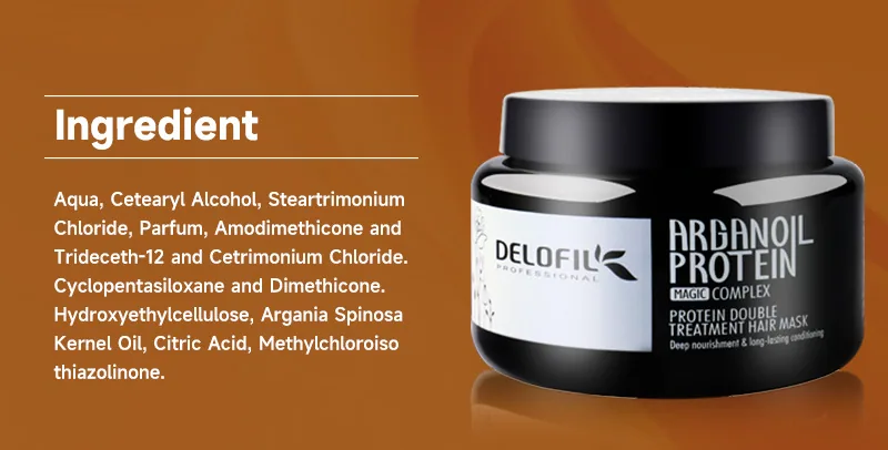 Mascarilla capilar Delofil reparadora hidratante con proteína Mascarilla capilar con aceite de argán fabricante directo producto original 10