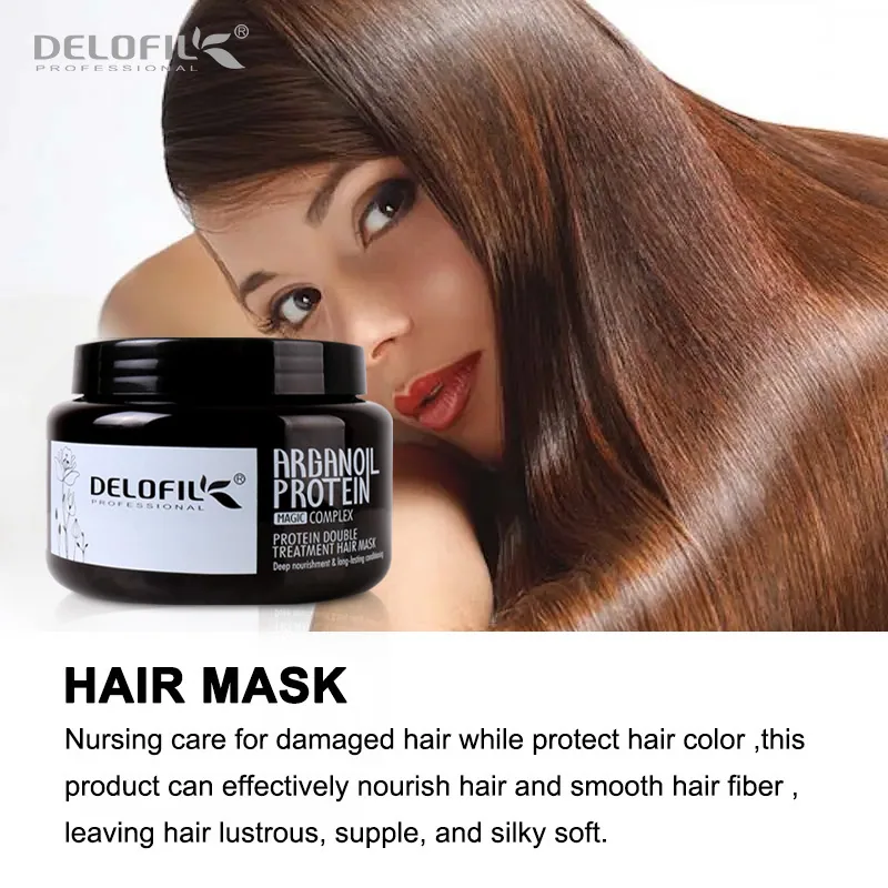 Delofil Collagen Hair Mask Moisturizes and Repairs Argan Oil to treat damaged hair and deeply moisturize it 8