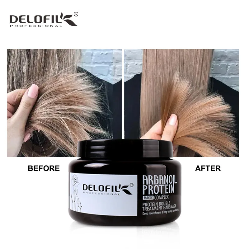 Delofil Collagen Hair Mask Moisturizes and Repairs Argan Oil to treat damaged hair and deeply moisturize it 7