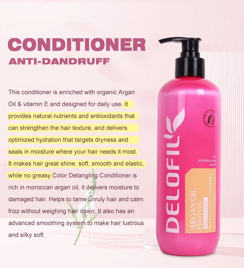 Delofil Pink Multi-Purpose Wash & Care Kit Oil-Protein Multi-Purpose Sulfate-Free Shampoo Conditioner 2