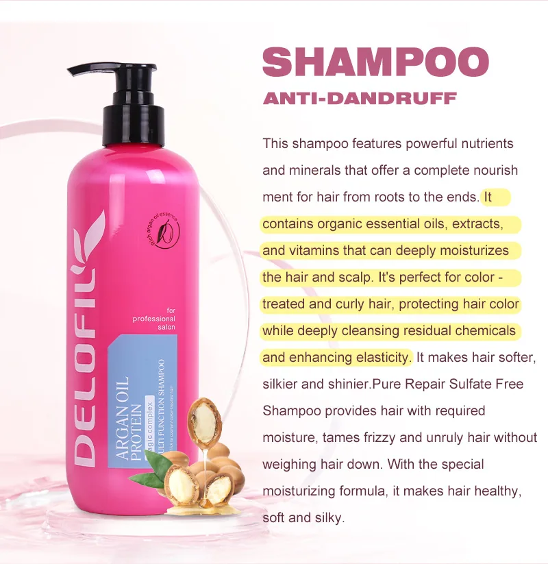 Delofil Pink Multi-Purpose Wash & Care Kit Oil-Protein Multi-Purpose Sulfate-Free Shampoo Conditioner
