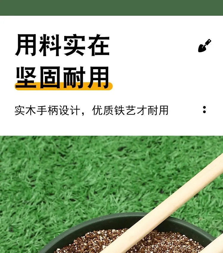 Berkebun set tiga keping besar penyodok pasu taman penyodok besi kecil bunga dalaman pasu tumbuhan tanah longgar tanam bunga 10