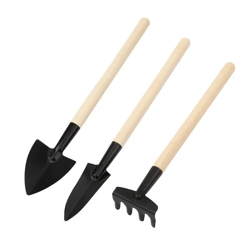 Berkebun set tiga keping besar penyodok pasu taman penyodok besi kecil bunga dalaman pasu tumbuhan tanah longgar tanam bunga 5