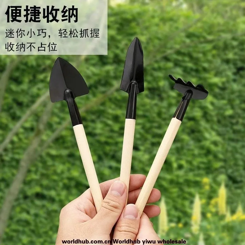 Berkebun set tiga keping besar penyodok pasu taman penyodok besi kecil bunga dalaman pasu tumbuhan tanah longgar tanam bunga