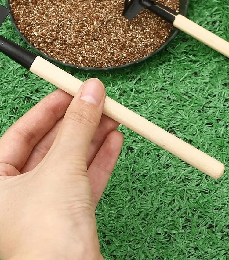 Berkebun set tiga keping besar penyodok pasu taman penyodok besi kecil bunga dalaman pasu tumbuhan tanah longgar tanam bunga 18