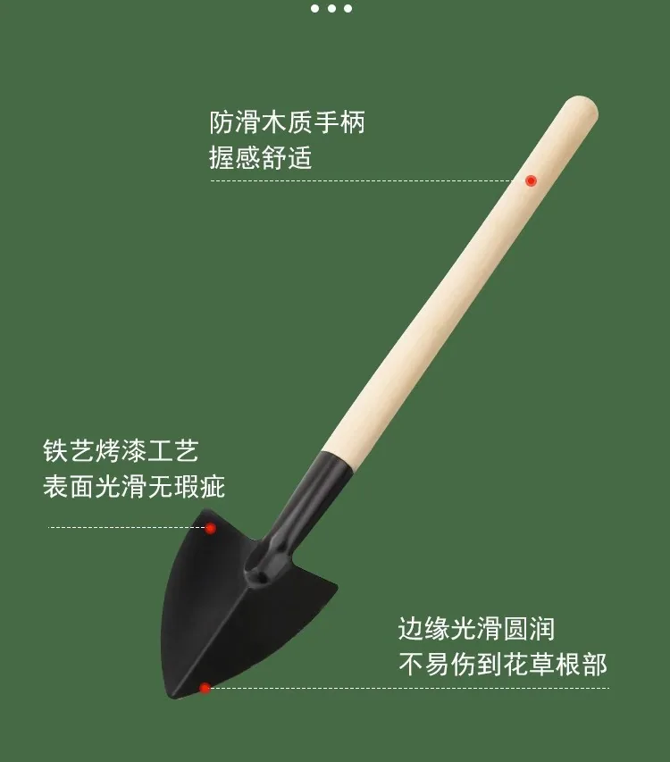 Berkebun set tiga keping besar penyodok pasu taman penyodok besi kecil bunga dalaman pasu tumbuhan tanah longgar tanam bunga 8