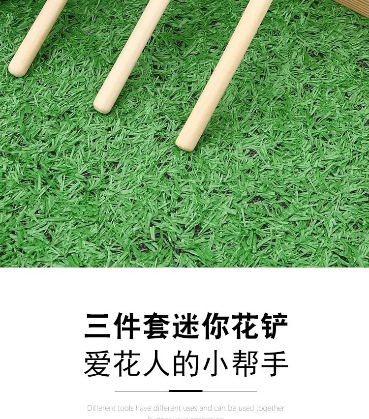 Berkebun set tiga keping besar penyodok pasu taman penyodok besi kecil bunga dalaman pasu tumbuhan tanah longgar tanam bunga 7