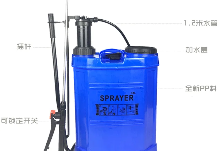 Manufacturer wholesale agricultural manual sprayer thickened PP hand sprayer 16 liter octagonal vintage sprayer 8