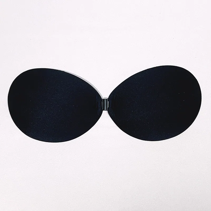 Chest patch, round cup front buckle, small breast gathering, cloth surface women's large and thin invisible bra, underwear suspe 2