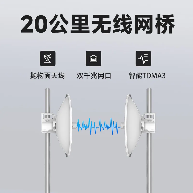 Leguang 20km wireless network bridge, a pair of outdoor monitoring main backbone network transmission parabolic pot antennas