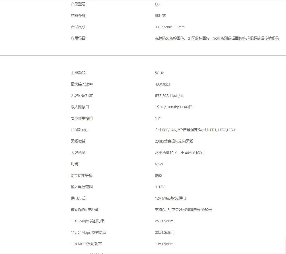 Tengda O8 radar bridge 5G wireless monitoring 20 km outdoor outdoor long-distance network transmission signal stability 11