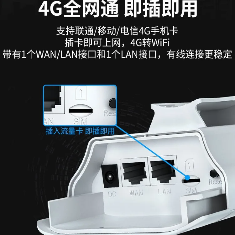 Leguang outdoor 4G plug-in card CPE wireless router outdoor waterproof ap monitoring 4G to wired SIM card with network port 4