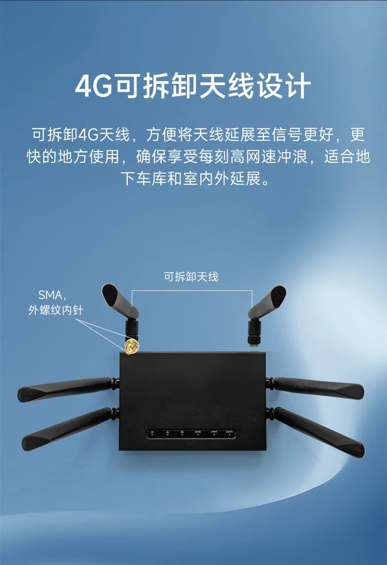 جهاز توجيه لاسلكي صناعي Leguang 4G ببطاقة مدمجة، مراقبة واي فاي، اتصالات متنقلة، شبكة كاملة، تحويل 4G إلى VPN سلكي 9