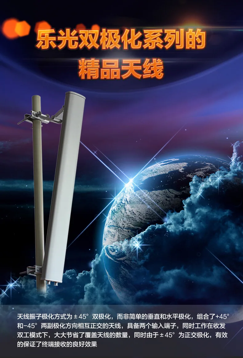 2.4G 17dbi Fan WiFi Antenna 120 Degree Dual Polarization Fan High Gain Directional Base Station Antenna N Female 8