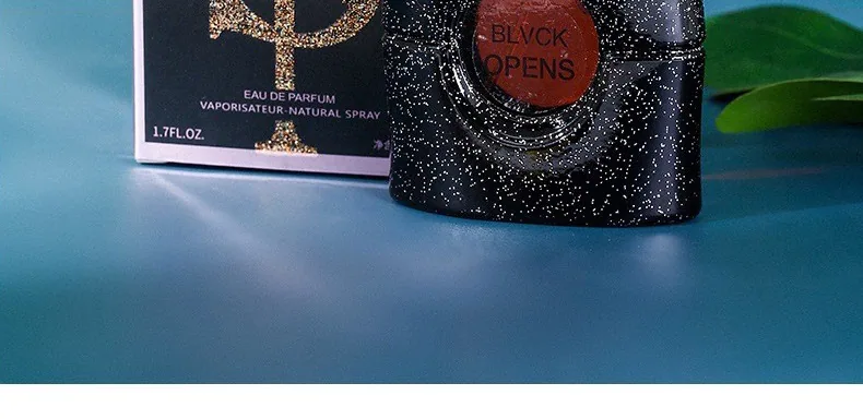 Black Opium 50ml perfume size label, persistent coffee and citrus fragrance, and the specification drawing of black bottle wi