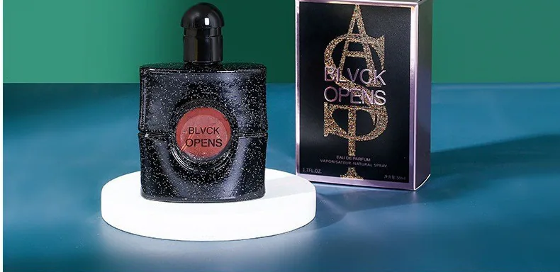 Live shot of 50ml Black Opium perfume scene, students use flat black Yaya perfume daily, lasting coffee and citrus fragrance