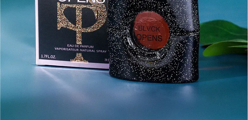 Black Opium 50ml perfume usage scene, students' daily lasting coffee, orange fragrance, black flat bottle