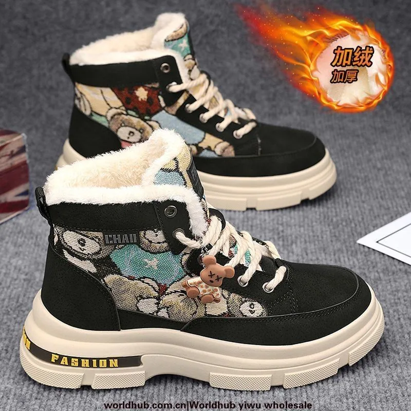 Winter-Fleece-Martin-Stiefel, Trend der koreanischen Herrenversion, vielseitige dicke Sohlen, dicke warme Baumwollschuhe, High-Top-Cargo-Schuhe, sh 2